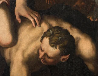 Nordquerhaus, Altar des Erzengels Michael, Erzengel Michael tötet das Böse, Giulio Campi 1566, Detail