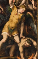 Nördliches Querschiff, Altar des Erzengels Michael, Erzengel Michael tötet das Böse (Detail)