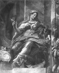 Ewigkeit, eine der zwei allegorischen Figuren um St. Peter (Detail)