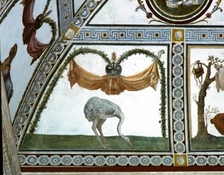 Die Camera con Fregio di Amorini (Detail eines Straußes)
