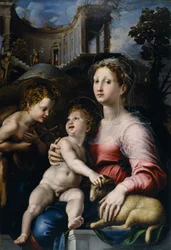 Die Madonna mit dem Kind und dem heiligen Johannes dem Täufer