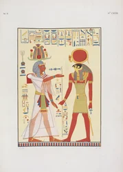 Menphtah II., Nachfolger von Ramses II., Illustration aus "Die Denkmäler von Ägypten und Nubien..." von Ippolito Rosellini