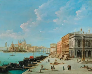 Der Molo, Blick auf die Zecca mit der Säule des Heiligen Teodoro