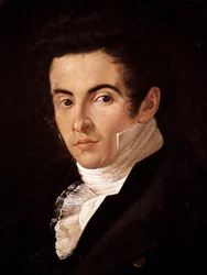 Porträt des Komponisten Vincenzo Bellini (1801-1835). Gemälde von Giuseppe Cammarano (1766-1850). Neapel, Museo Nazionale di San Martino