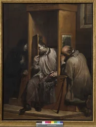 Der heilige Johannes von Nepomuk hört die Beichte der Königin von Böhmen, 1729-41