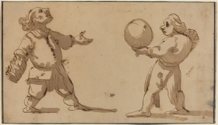 Eine Karikatur mit Ballspielern