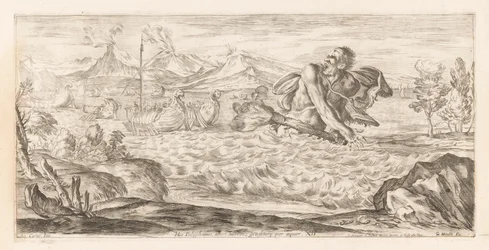 Polyphemus verfolgt die Flotte des Aeneas (Omzwervingen van Aeneas, L