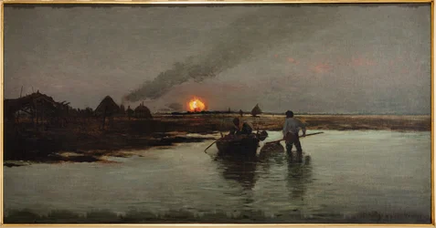 Angeln bei Sonnenuntergang