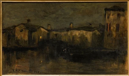 Landschaft mit Häusern