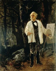Selbstporträt im Wald von Fontainebleau