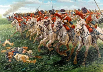 Erstes Kaiserreich: Der Angriff der Royal Scots Greys, Schottisches Dragonerregiment, bei Waterloo