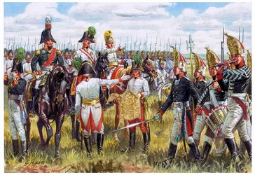 Erstes Kaiserreich: Austro-russischer Stab der Dritten Koalition 1805 (Illustration von Giuseppe Rava)