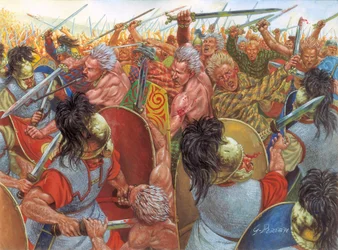 Gallischer Krieg: Die Belagerung von Alesia im Jahr 52 v. Chr., die entscheidende Schlacht zwischen der Armee von Julius Caesar und der von Vercingetorix