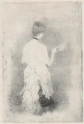 Elegante junge Frau von hinten gesehen