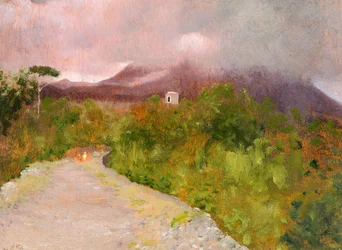 Fumarole des Vesuvs, ca. 1871, von Giuseppe De Nittis, Öl auf Leinwand