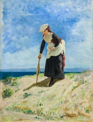 Frau am Strand, um 1875