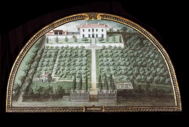 Ansicht der Villa di Marignolle bei Florenz, Italien