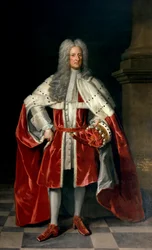 Porträt von Henry, 1. Viscount St. John (1652-1742) in seinen Krönungsroben, 1727