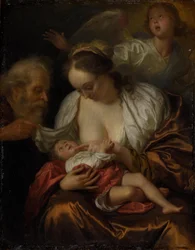 Die Heilige Familie mit einem Engel