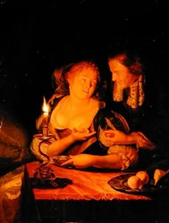 Ein Gentleman bietet einer Dame einen Ring an