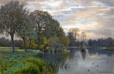 Der Fluss Great Ouse bei Sonnenuntergang