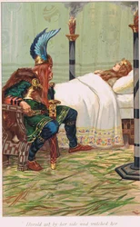 Harald saß an ihrer Seite und beobachtete sie, Illustration aus 