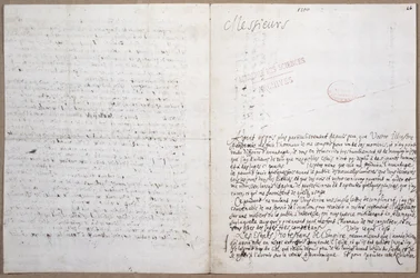Erste Seite eines Briefes von Leibniz über seine Aufnahme in die Académie des Sciences in Paris, 8. Februar 1700