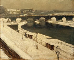 Elbe und Augustusbrücke im Winter