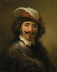 Porträt eines Mannes mit Harnisch und Federhut, 1636
