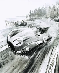 D-Typ Jaguar bei den 24 Stunden von Le Mans 1954