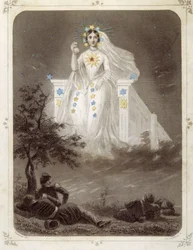 Sterne: Frau, die La belle étoile darstellt - von Grandville