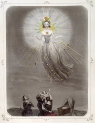 Sterne: Frau, die "Der gute Stern" darstellt - von Grandville