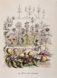 Das Blumenfest - Zeichnung von Grandville