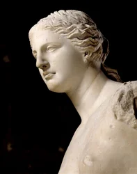 Venus von Milo, Detail des Kopfes, hellenistische Epoche, ca. 100 v. Chr.