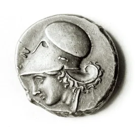 Didrachme des Herakles: Vorderseite zeigt Athena