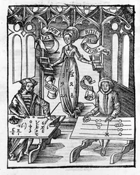 Freie Künste: Arithmetik - in „Margarita Philosophica“ von Gregor Reisch (1467-1525). Basel