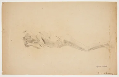 Studie einer Gipsabguss aus Pompeji. Liegender Mann