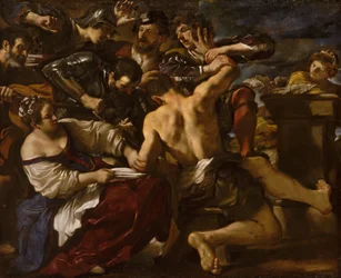 Samson von den Philistern gefangen genommen
