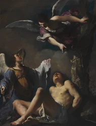 St. Sebastian von zwei Engeln gepflegt