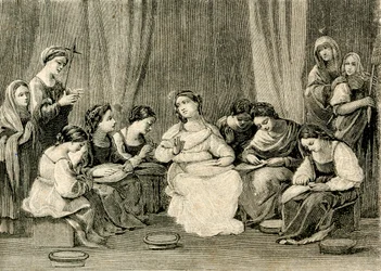 Jugend der Jungfrau, von Guido Reni (1575-1642), Heiligtum des Heiligen Hauses, Loreto, Marken, Italien