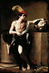 David mit dem Kopf von Goliath