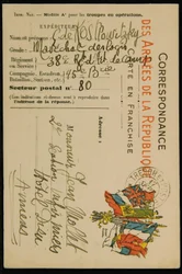 Autographen-Postkarte an Jean Mollet, datiert 16. September 1915