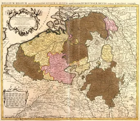 Karte der katholischen Niederlande (Belgien und Luxemburg) (Radierung)
