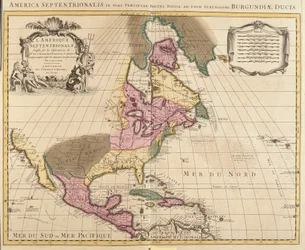 Karte von Nordamerika (Grönland, Kanada, USA, Mexiko und die Karibischen Inseln: Kuba, Haiti, Jamaika, Westindische Inseln)