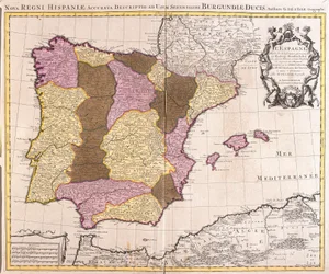 Karte der Iberischen Halbinsel, des Königreichs Portugal und Spaniens
