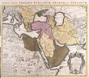 Karte des Nahen Ostens: Türkisches Reich, Persien und Arabische Halbinsel