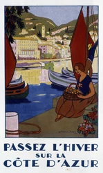 Überwintern an der französischen Riviera - Werbeplakat, 20. Jahrhundert