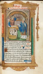 Gedrucktes Stundenbuch (Gebrauch von Rom): fol. 105r, St. Nikolaus