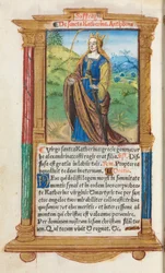 Gedrucktes Stundenbuch (Gebrauch von Rom): fol. 109v, St. Katharina