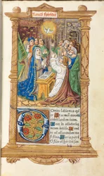 Gedrucktes Stundenbuch (Gebrauch von Rom): fol. 58r, Pfingsten